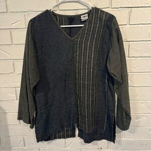 CTC 100% Linen Lagenlook Art to Wear Shirt Top S/M